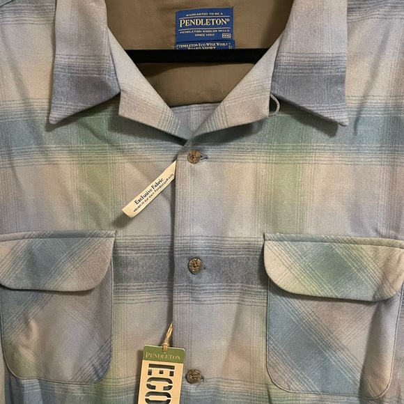 Pendleton NWT Women’s XXXL Eco-Wise Wool Blue Plaid Button-Up Shirt Blue Gray - Picture 3 of 12